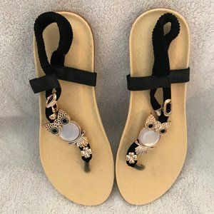 Jeweled Encrested Thong Style Women's Sandals